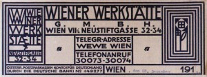 Targa della Wiener Werkstätte intestata con motivo floreale di Koloman Moser. (fonte: www.theviennasecession.com)